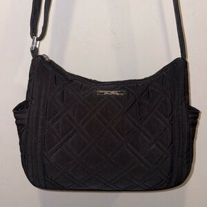 Vera Bradley Black Microfiber Crossbody Bag